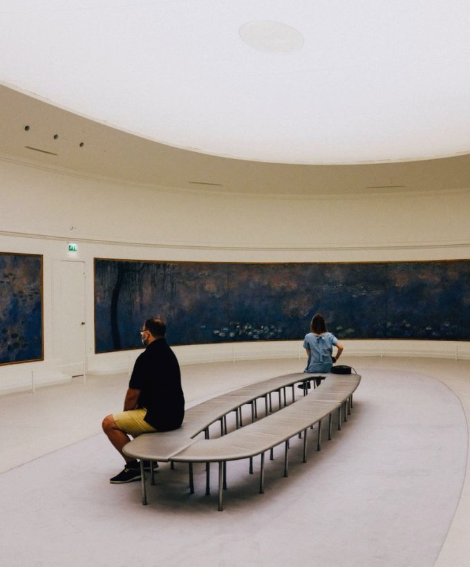 Visitors in a museum gallery